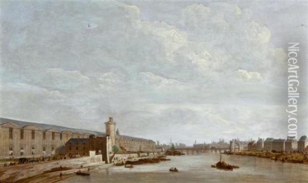 View Of The Grande Galerie Des Musee Du Louvre In Paris Oil Painting - Abraham de Verwer