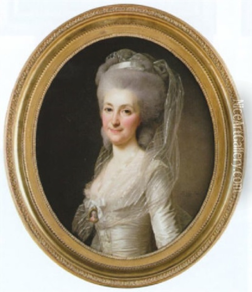 Portratt Av Madame Begouen De Meaux, Fodd Catherine Foache Oil Painting - Alexander Roslin