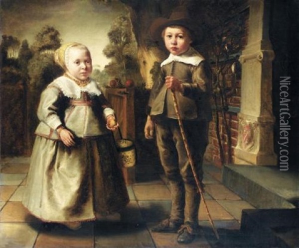 The Children Of The De Potter Family Oil Painting - Jacob Gerritsz Cuyp