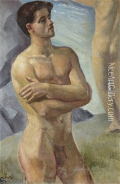 Badande Man Oil Painting - Georg Pauli