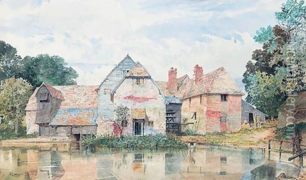 Cleve Mill Near Goring On Thames Oil Painting - George Nattress