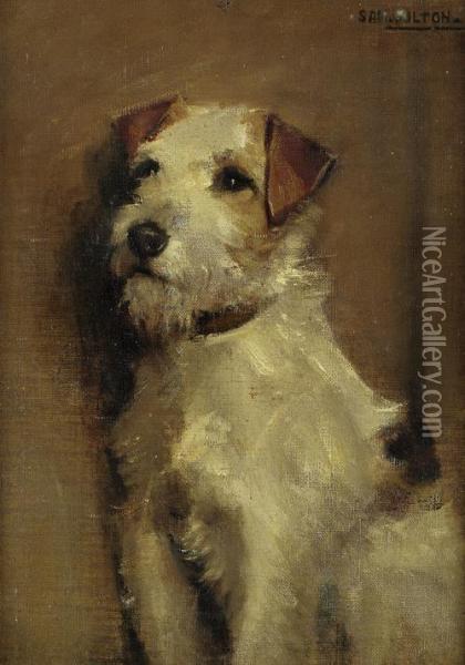 Terrier Seated Oil Painting - Samuel Fulton