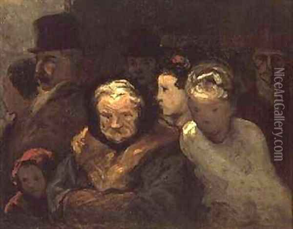 Leaving the Theatre Oil Painting - Honore Daumier