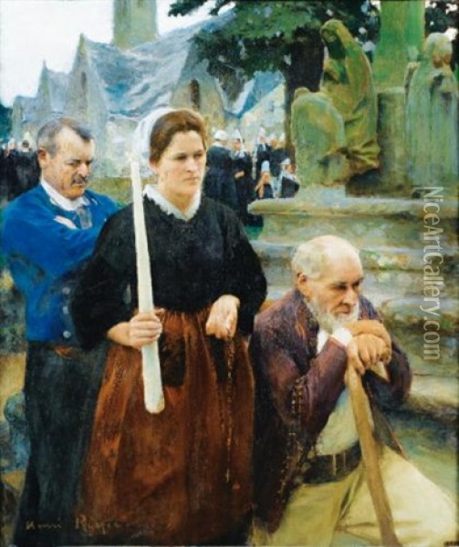 Pardon En Bretagne Oil Painting - Henri-Paul Royer