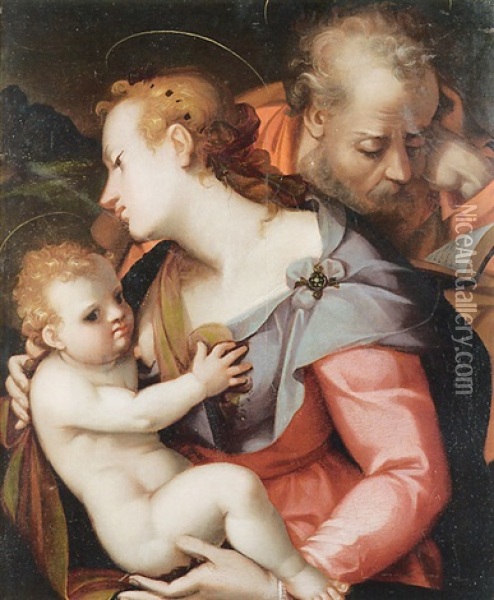 Sacra Famiglia Oil Painting - Carlo Portelli