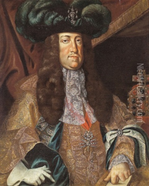 Bildnis Kaiser Karls Vi., Vater Der Maria Theresia Oil Painting - Martin van Meytens the Younger