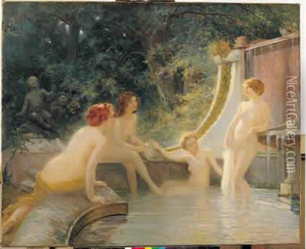 Baigneuses Oil Painting - Albert-Auguste Fourie