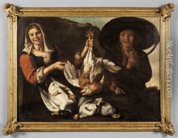 Contadini Con Cacciagione Oil Painting - Giacomo Francesco Cipper