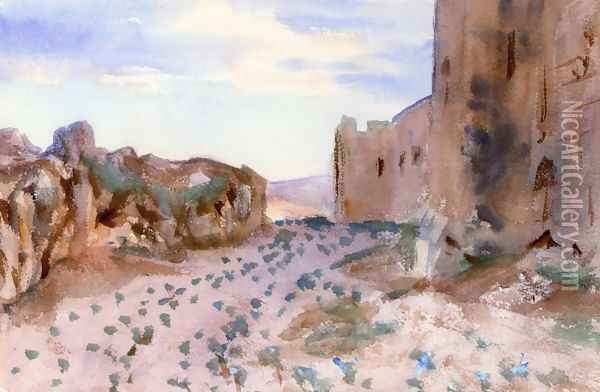 Fortress, Roads and Rocks Oil Painting - John Singer Sargent