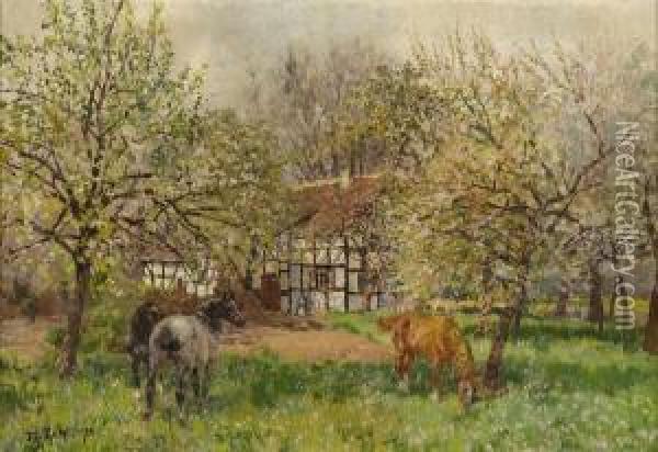 Fruhling Auf Dem Lande. Oil Painting - Theodor Rocholl