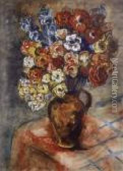 Vase Of Flowers Oil Painting - Issachar ber Ryback