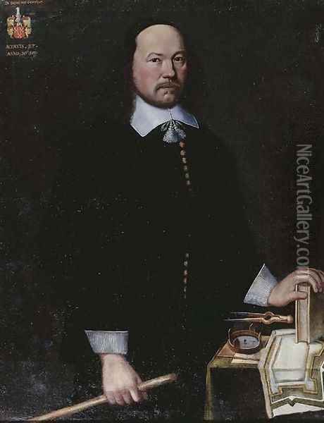 Portrait of a gentleman, said to be Arnoldus Franciscus van Breugel Oil Painting - Dutch School