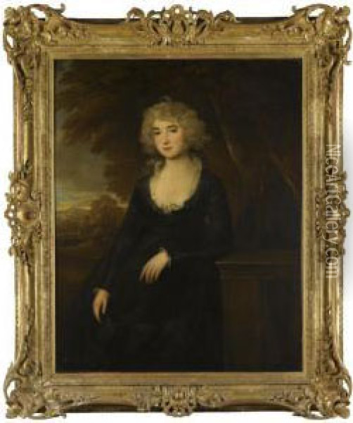 Portrait Of Frances Villiers, Countess Of Jersey (1753-1821) Oil Painting - Thomas Beach