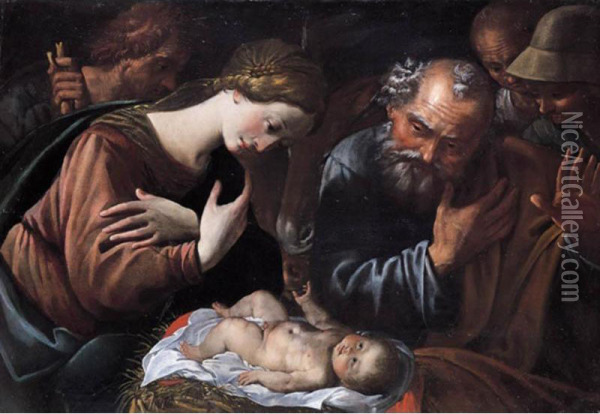 Adorazione Dei Pastori Oil Painting - Giovanni Francesco Lampugnani