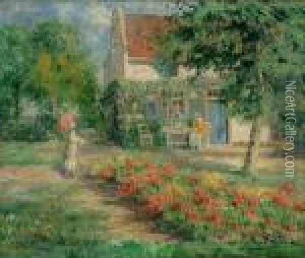 Tea In The Garden Oil Painting - Evert Pieters