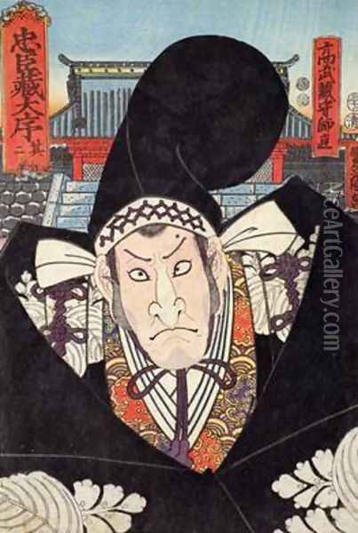 Moronao the villain of Chushingura Oil Painting - Utagawa Kunisada