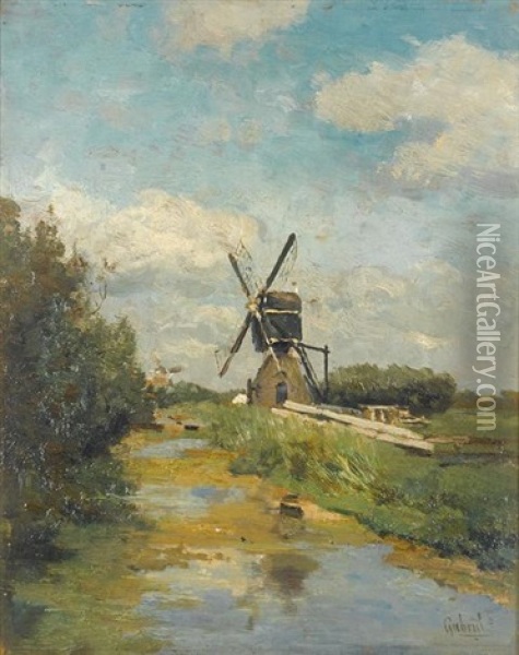 The Windmill Oil Painting - Paul Joseph Constantin Gabriel