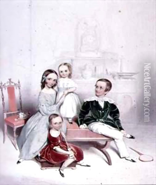 A Group of Children Oil Painting - William Booth