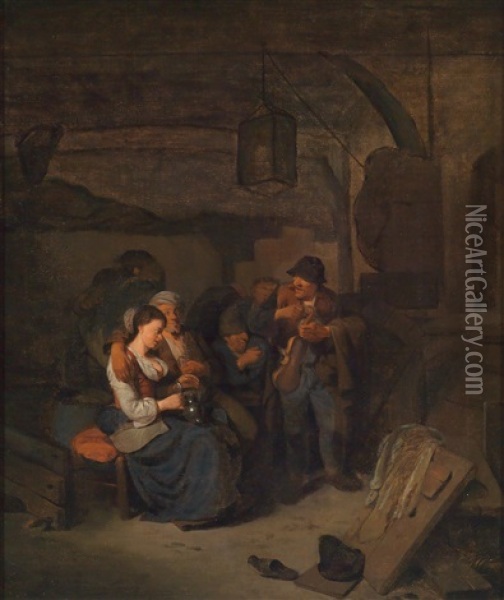 Ein Bauerliches Interieur Oil Painting - Cornelis Pietersz Bega