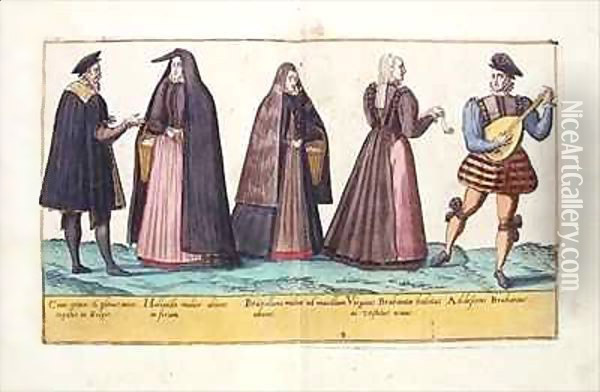 Sixteenth century costumes from 'Omnium Poene Gentium Imagines' 13 Oil Painting - Abraham de Bruyn