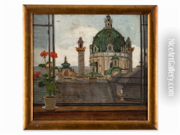 View Of St. Karl Church Oil Painting - Ludwig Wieden