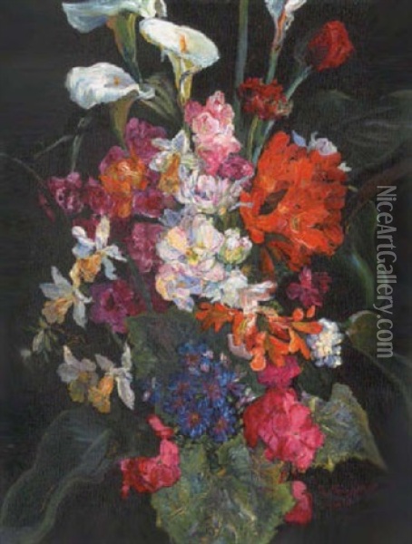 Blumenstraus Oil Painting - Friedrich Edler Von Radler
