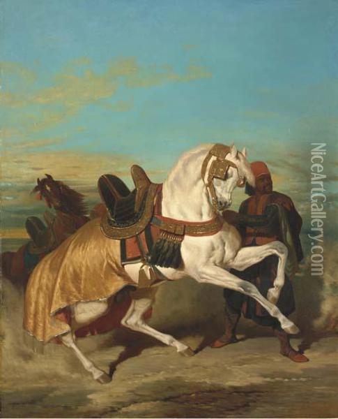 Le Cheval D'abd-el-kader Oil Painting - Alfred De Dreux