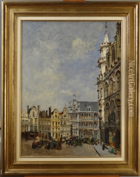 Grand Place De Bruxelles Oil Painting - Gustave Walckiers