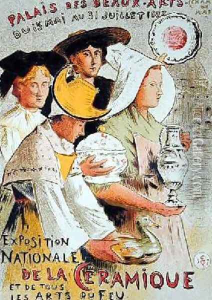 Reproduction of a poster advertising the National Exhibition of Ceramics Oil Painting - Etienne Moreau-Nelaton