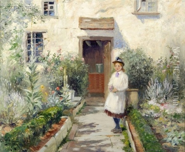 In The Cottage Garden Oil Painting - Edmund Henry Garrett