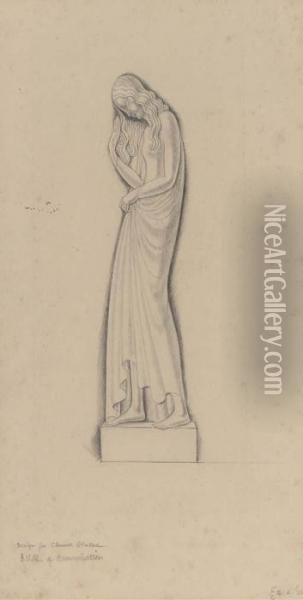 Design For Statue At St Mary's Church, Twickenham Oil Painting - Eric Gill
