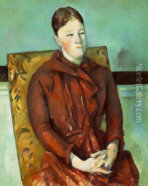 Madame Cezanne In A Yellow Chair3 Oil Painting - Paul Cezanne