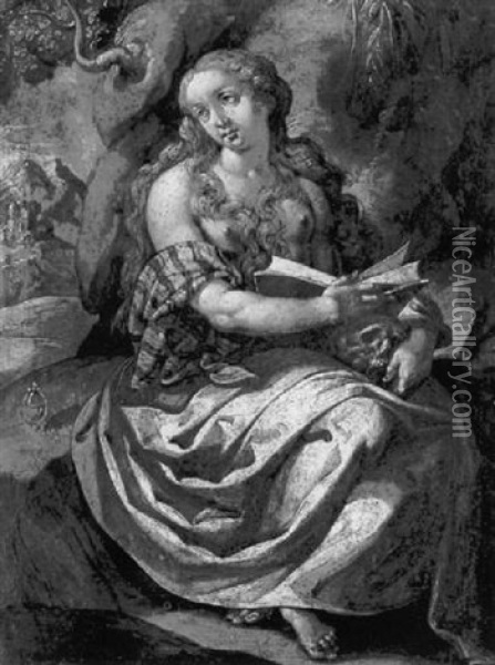 Sainte Madeleine Sur Fond De Paysage Oil Painting - Rutilio Manetti