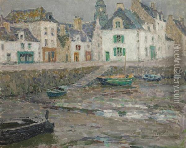 Les Maisons Des Marins, Le Croisic Oil Painting - Henri Eugene Augustin Le Sidaner
