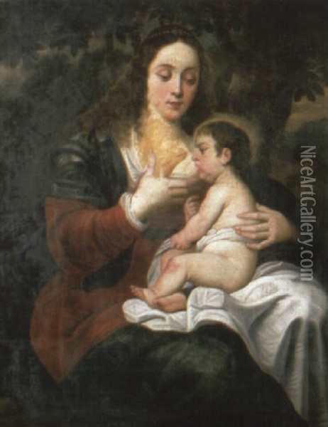 The Madonna And Child Oil Painting - Abraham Janssens