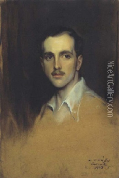 Portrait Of The Hon. James Stuart, Later 1st Viscount Stuart Of Findhorn, P.c., C.h., M.v.o., M.c., And Bar Oil Painting - Philip Alexius De Laszlo