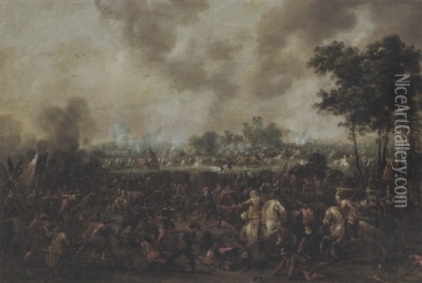 Grosse Reiterschlacht Oil Painting - Pieter Meulener