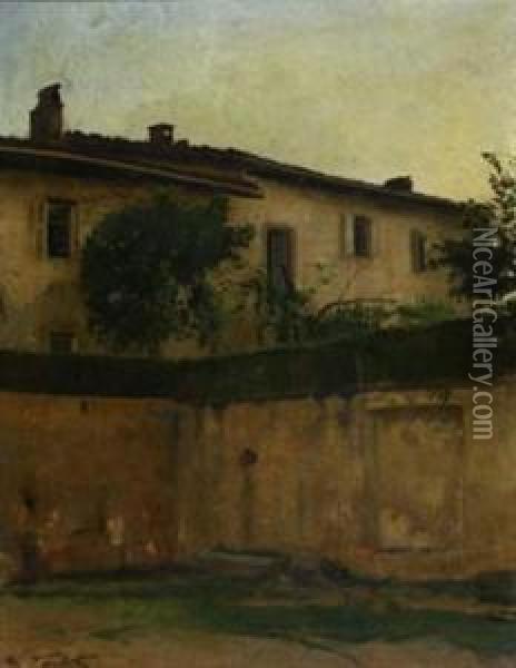 Casa Parrocchiale Oil Painting - Celestino Turletti