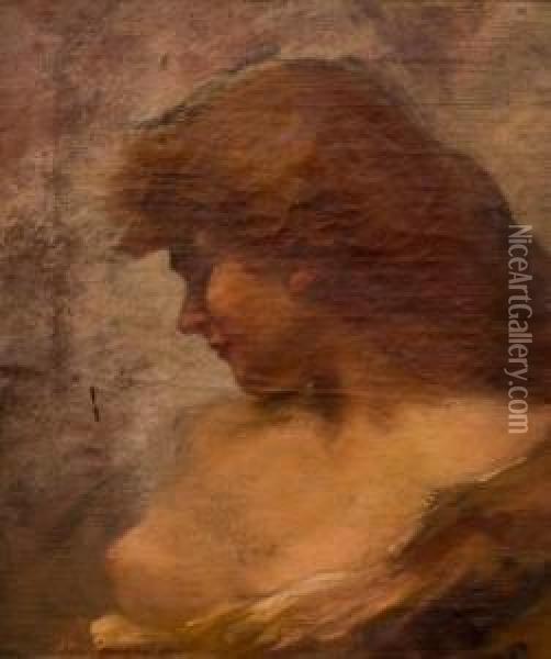 Profil De Femeie Oil Painting - Nicolas Vermont