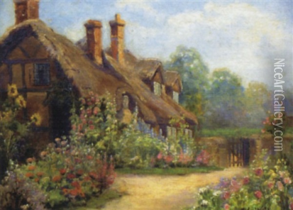 Cottage Garden Oil Painting - Eva Walbourn