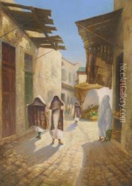 Mercato Arabo Oil Painting - Ettore Ximenes