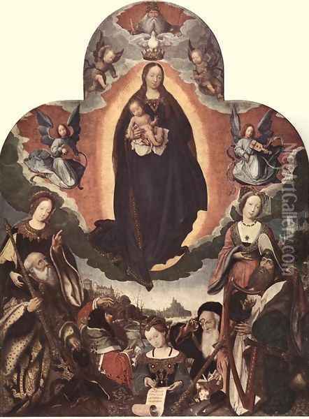 The Coronation of the Virgin 1524 Oil Painting - Jan Provost
