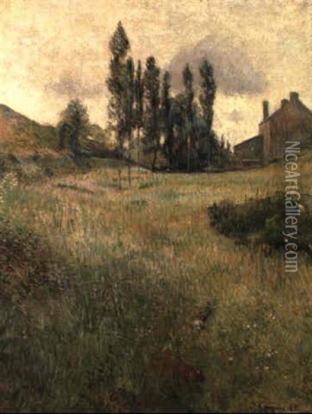 Course De Chiens Dans La Prairie Oil Painting - Paul Gauguin