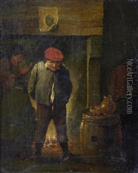 Figures In An Interior Oil Painting - David The Younger Teniers
