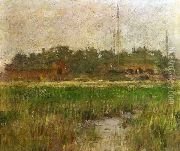 Creek at Low Tide Oil Painting - Theodore Robinson
