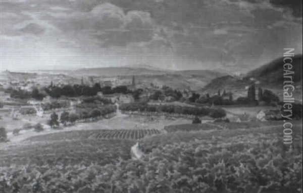 Ansicht Von Landau In Der Pfalz Oil Painting - August Croissant