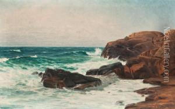 Surf Waves Oil Painting - Woldemar Toppelius