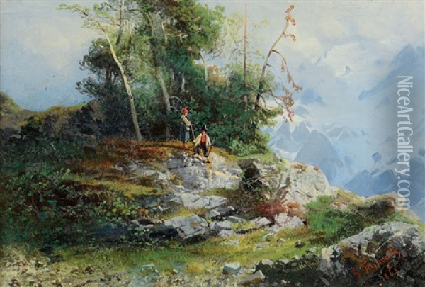 Serenita Alpestre Oil Painting - Gaetano Fasanotti