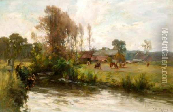 A River In Angus Oil Painting - Joseph Milner