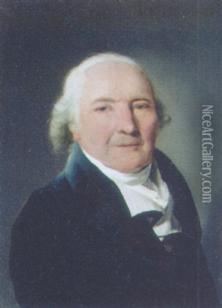 Portrait Of Comte Antoine-marie De Cluzel In A Blue Jacket Oil Painting - Louis Leopold Boilly